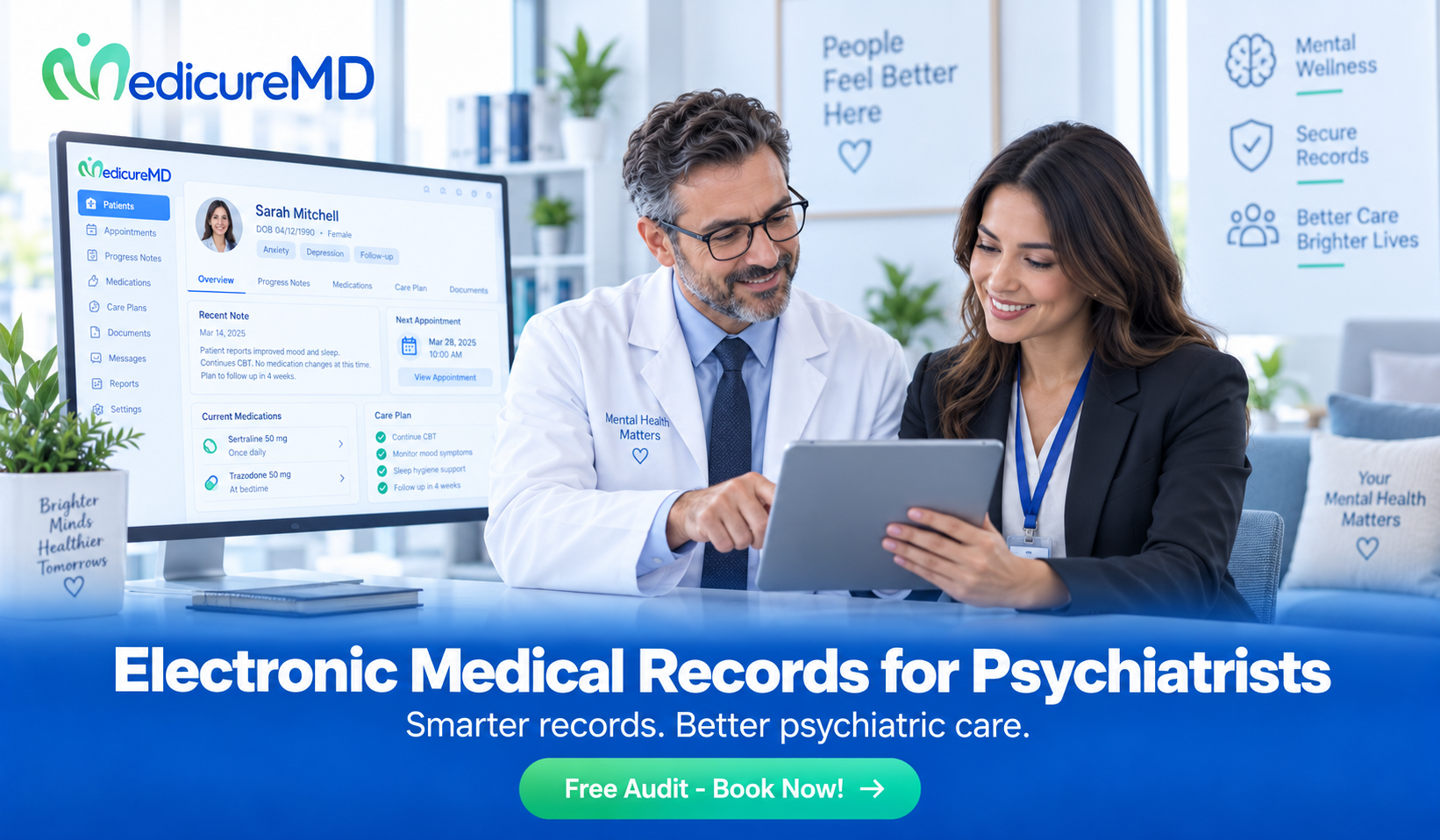 Electronic medical records for psychiatrists